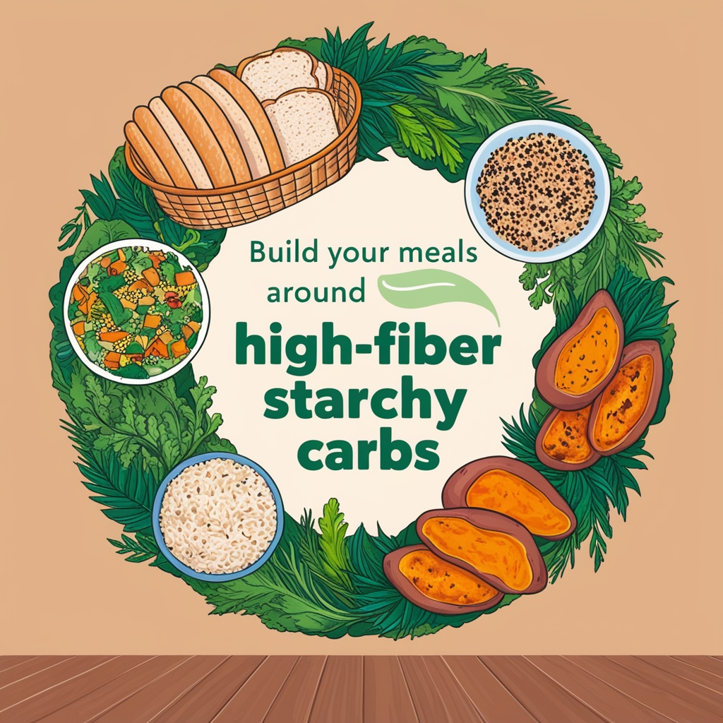 Nutrition Advice: Simple Tips for a Healthier Diet 2 1. Build Your Meals Around High-Fiber Starchy Carbs.