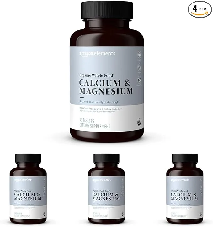 What is the best diet for menopause symptoms? 4 Amazon Elements Organic Whole Food Calcium & Magnesium, 90 Tablets (Pack of 4)