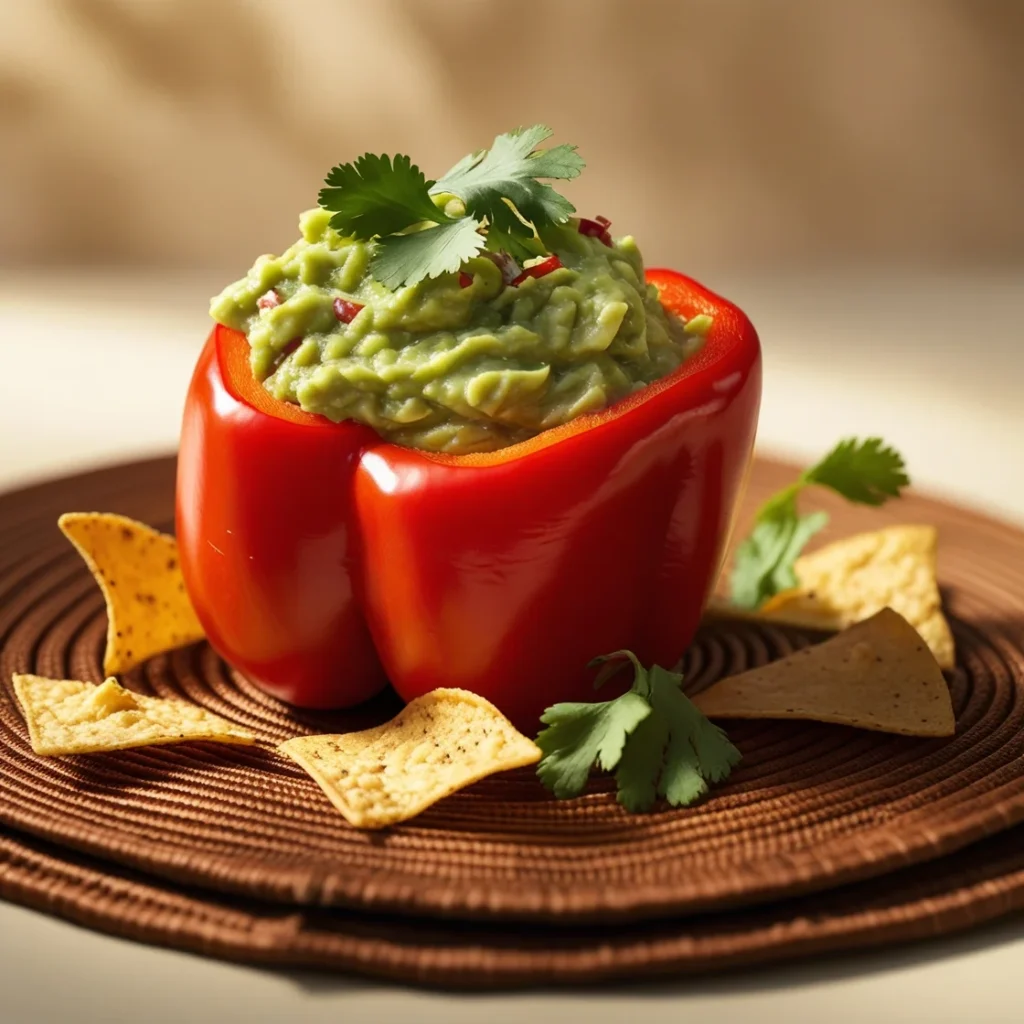 10 Healthy Snacks for Weight Loss and Energy 3 Red bell pepper with guacamole