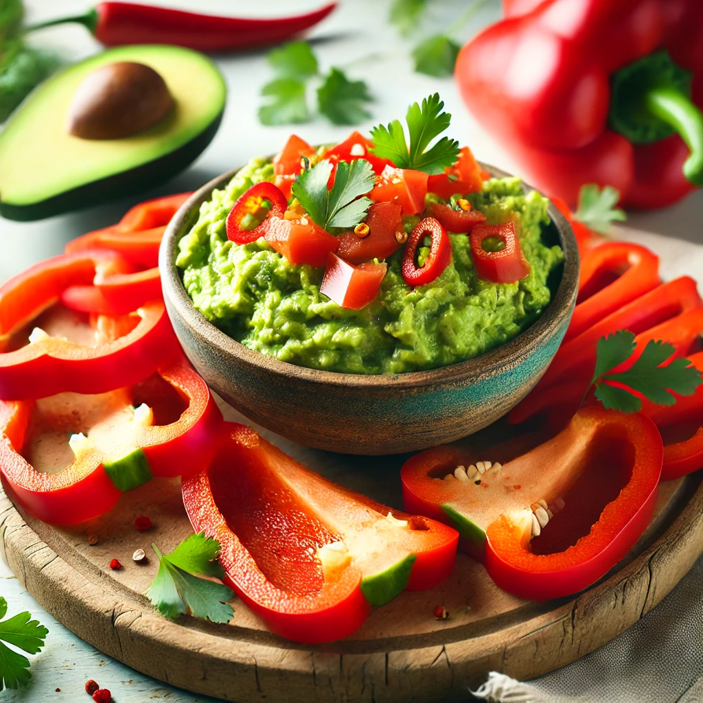 10 healthy snacks for weight loss 3 Red bell pepper with guacamole 2