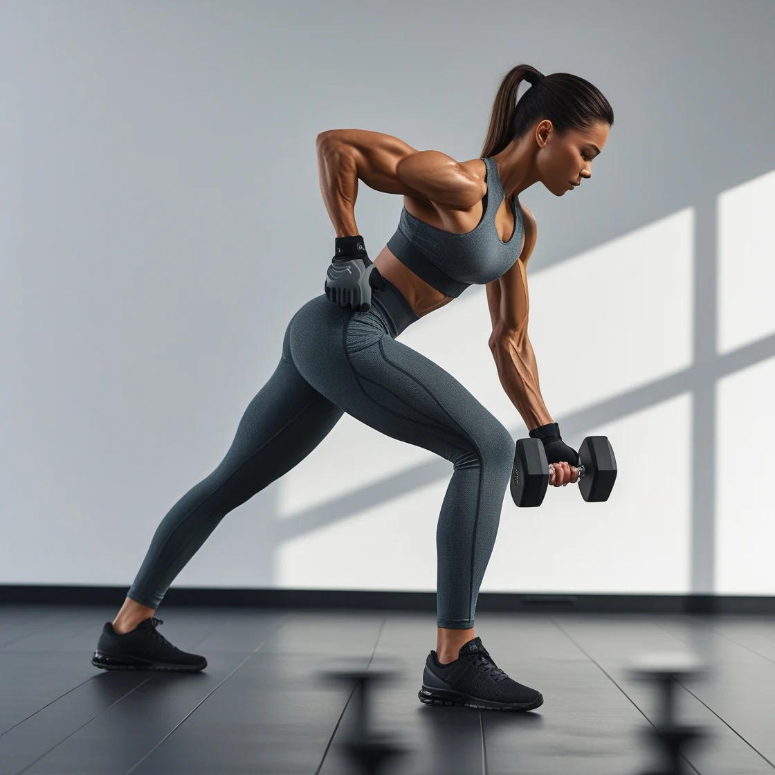 Standing bent-over lateral raise