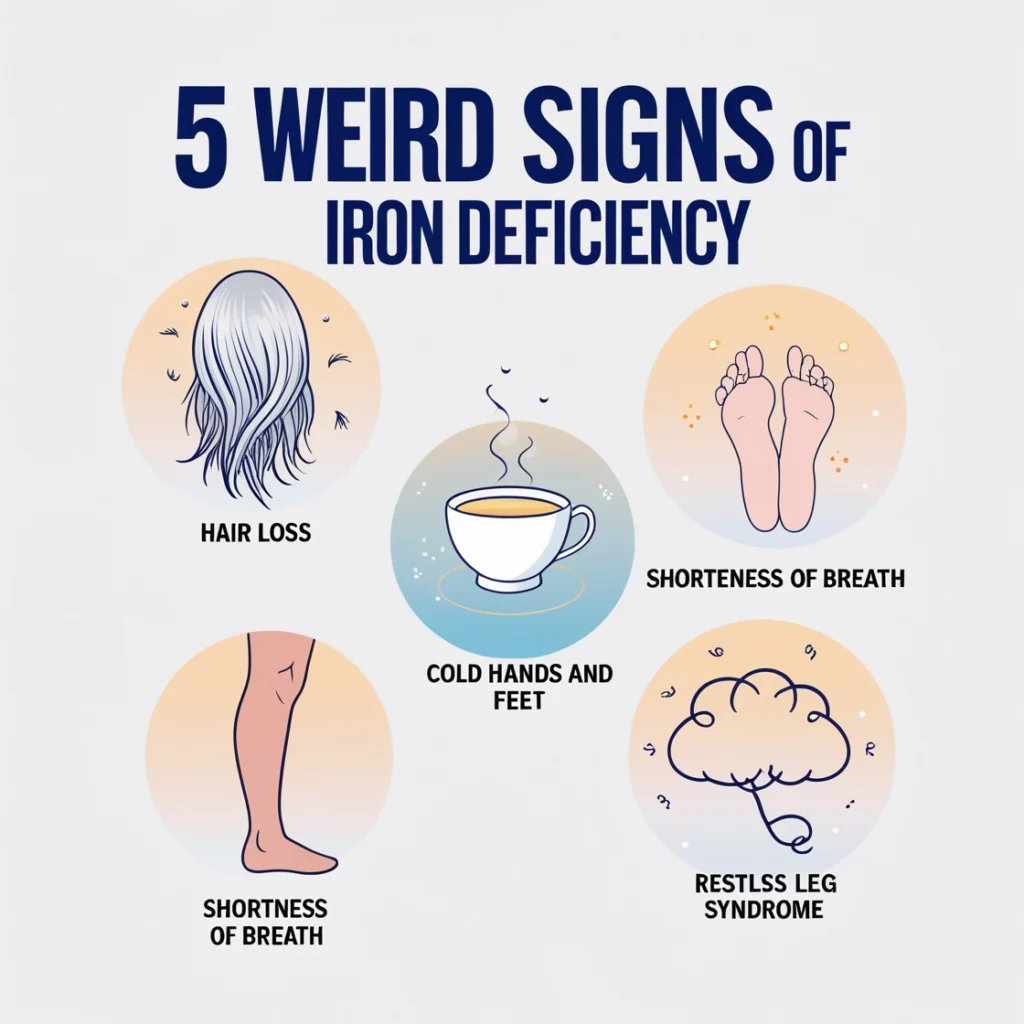 5 weird signs of iron deficiency.
